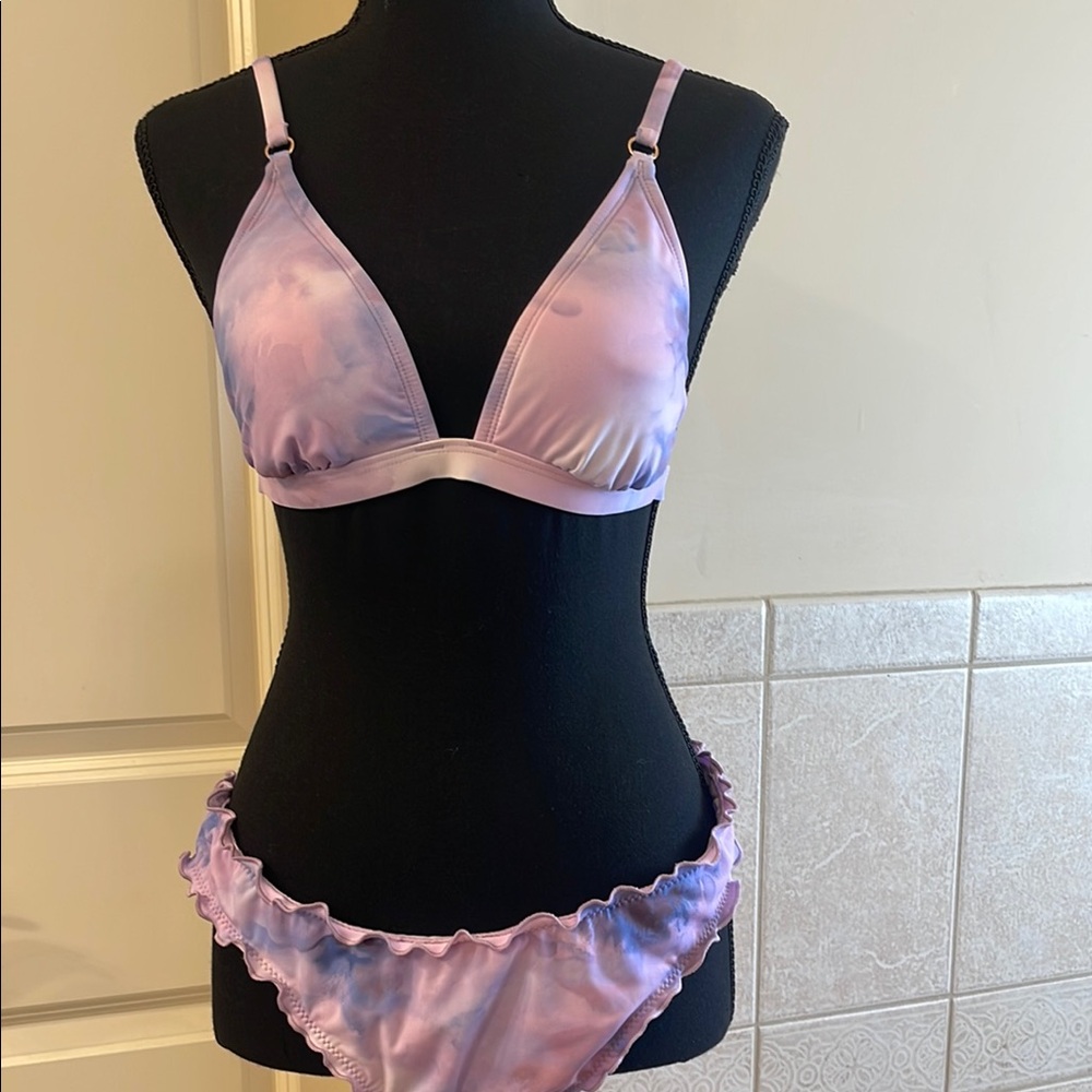 Shade & Shore Purple Tie-Dye Women's M/L Bikini